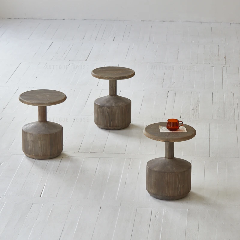 Classic furniture living room furniture white pine wood decoration end table stool side table coffee table