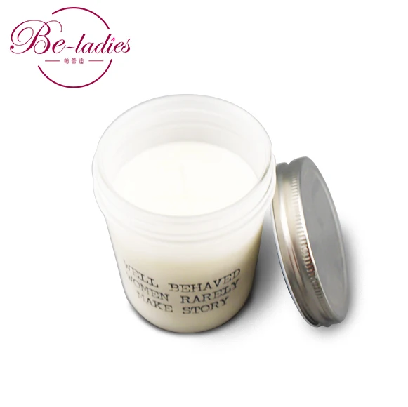 Custom  glass jar scented wax candles for home decoration