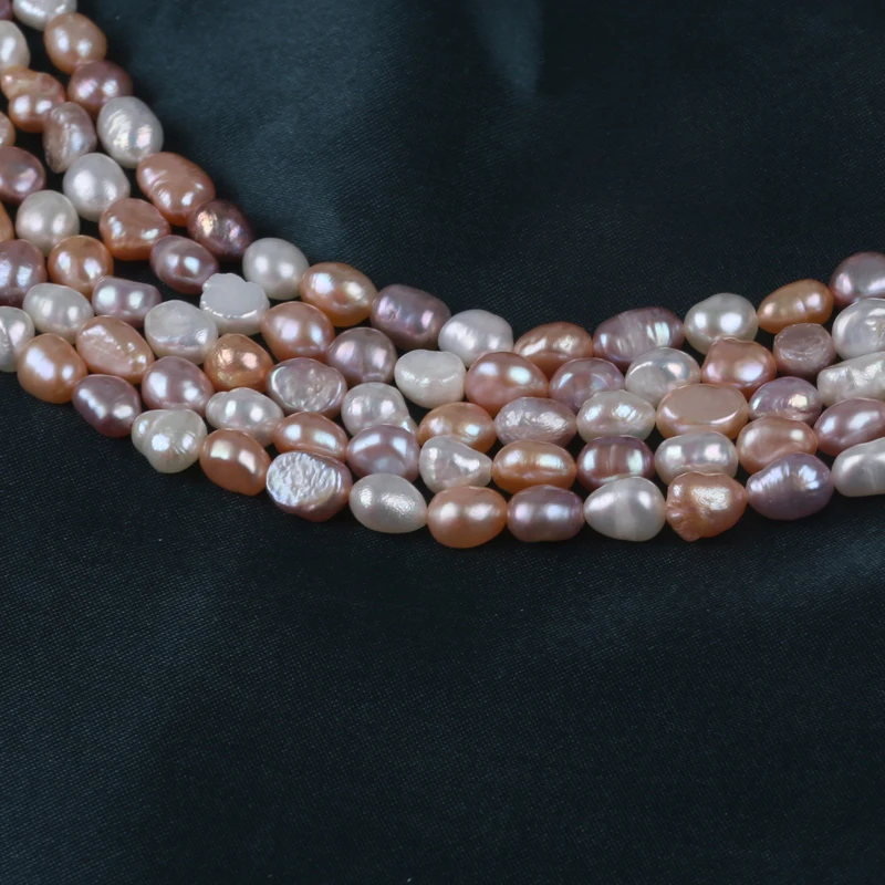 Wholesale 6-7mm Natural White Pink Purple Baroque Freshwater Pearl Beads For Jewelry Making