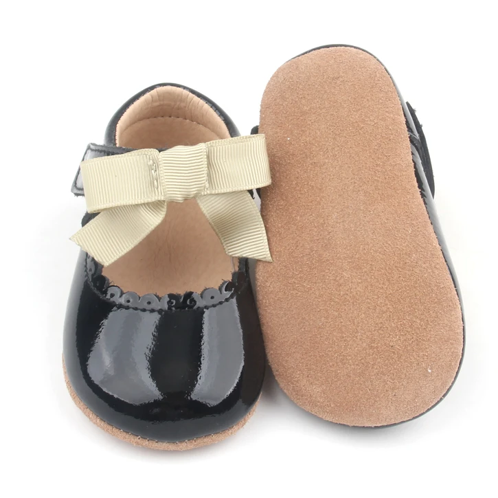 Cute Bow Cheap Tbar Shoes Wholesale Top Quality Genuine Leather Baby Dress Shoes