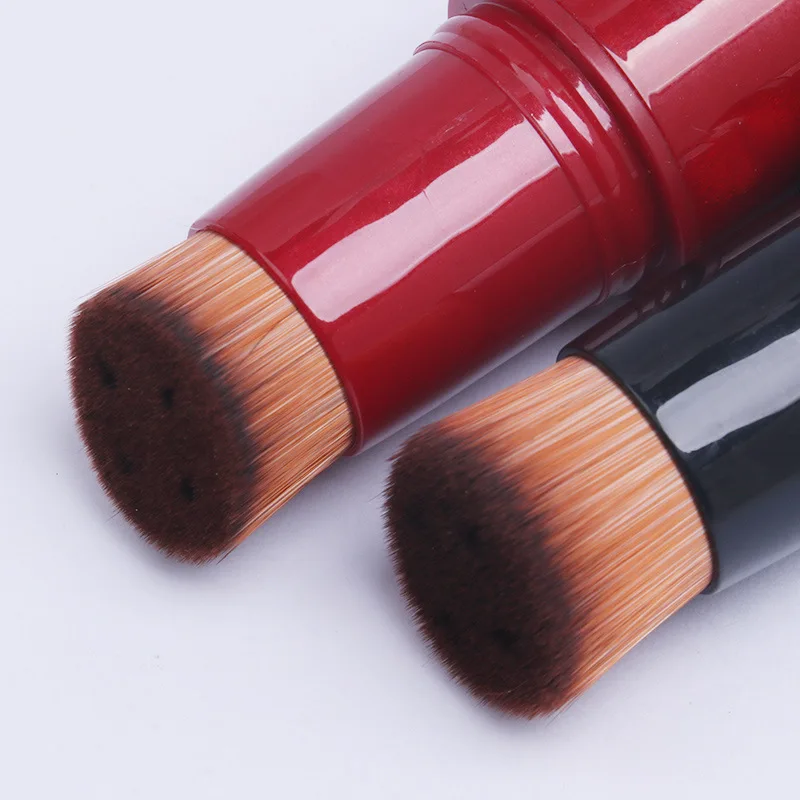 New Refillable Container Kabuki Liquid Foundation Multi-function Makeup Brush Portable Pressed Button Dispensing Brushes