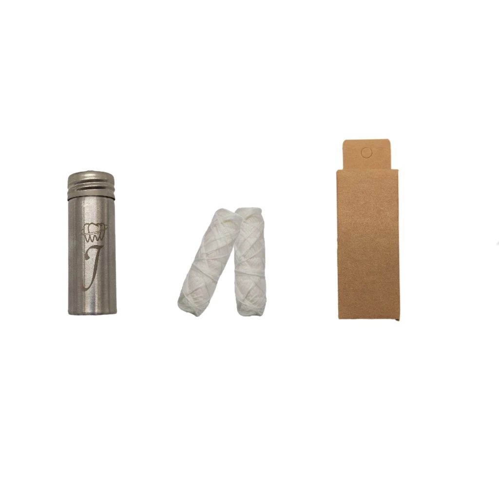 200 Meters Fabulous Customizable Silver Stainless Steel Bottle-Held Bamboo Charcoal Dental Floss with Two Backup Cores