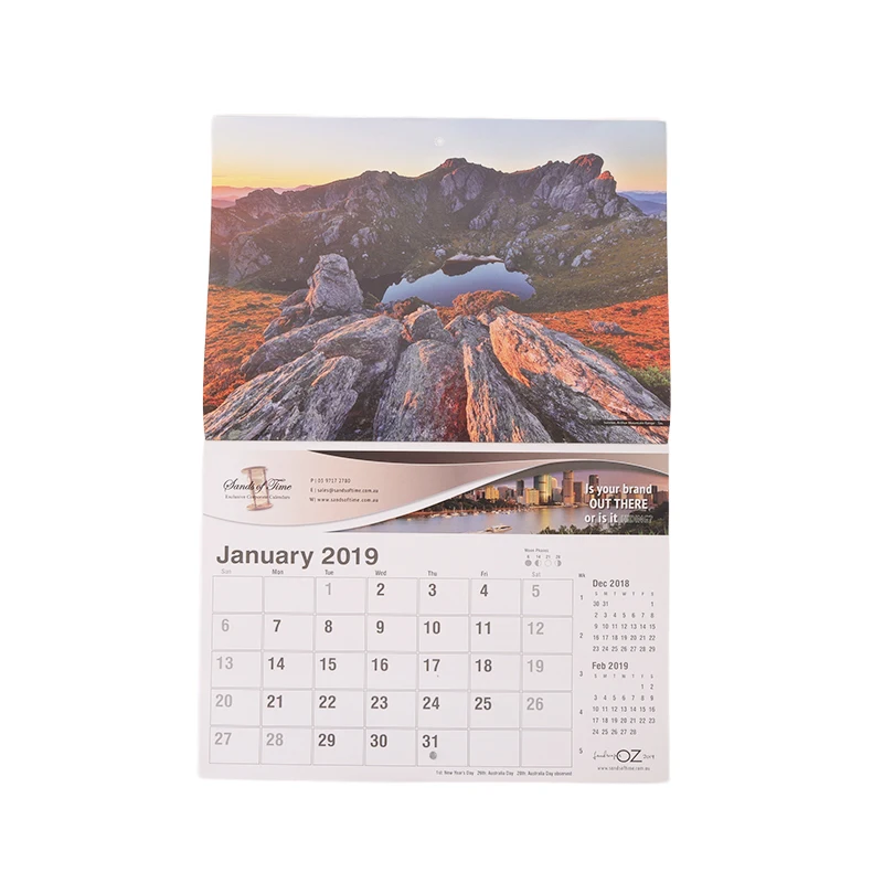 Cheap Wholesale Full Color Custom Design 365 Day Logo Printing New Yearly Monthly Daily Wall Calendar