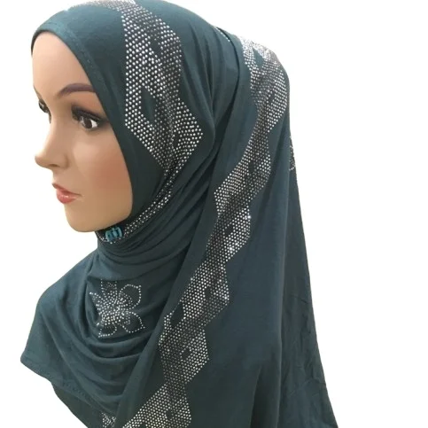 2022 Factory New Style Hot Selling jersey hijab scarves Jersey Cotton cap With Rhinestone cotton jersey  Hijabs