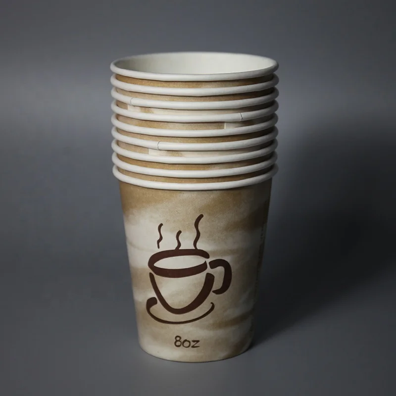 Free Custom Colored Cups Decorations Corrugated Compostable Plastic Cap Paper Cup With PE Lids
