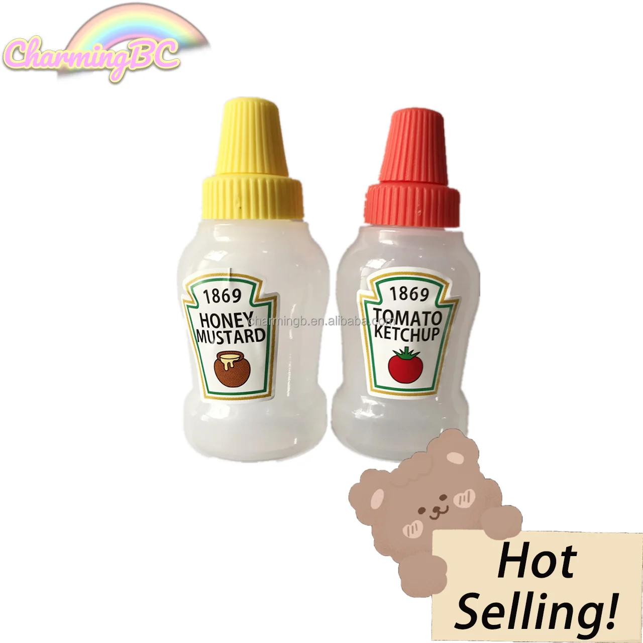 Plastic sauce bottles mini portable lunch box ketchup bottle for sauce