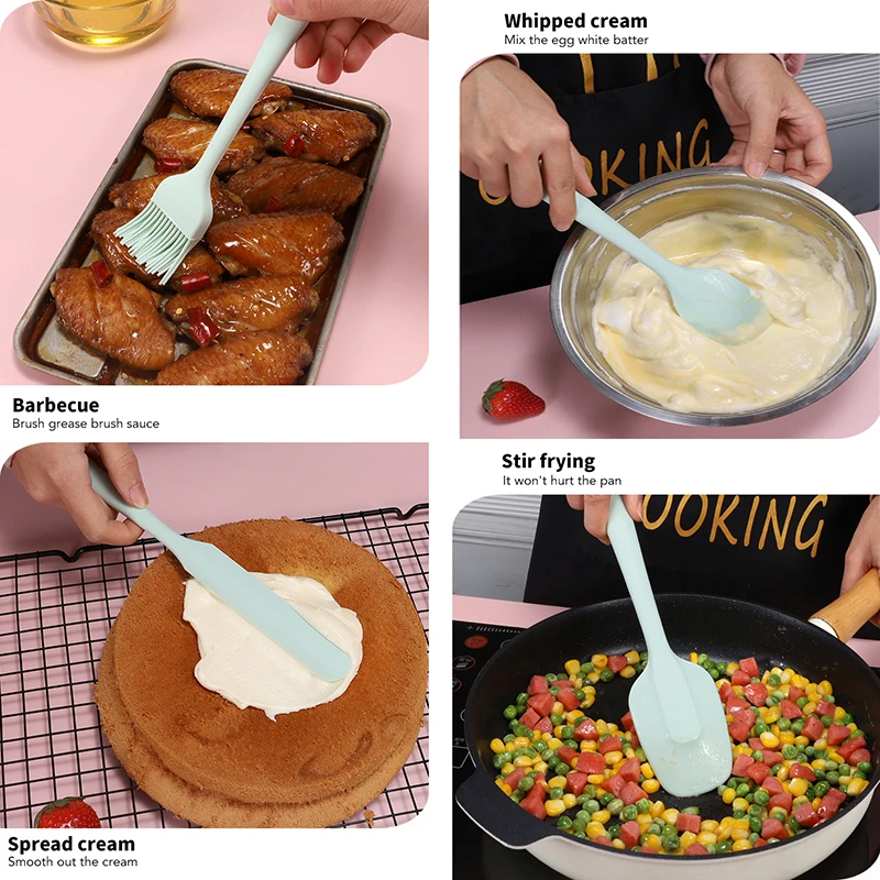 High Quality Silicone Spatula Set 6 Pieces Heat-resistant Spatulas Non-stick Rubber Spatulas Safe For Pots & Pans
