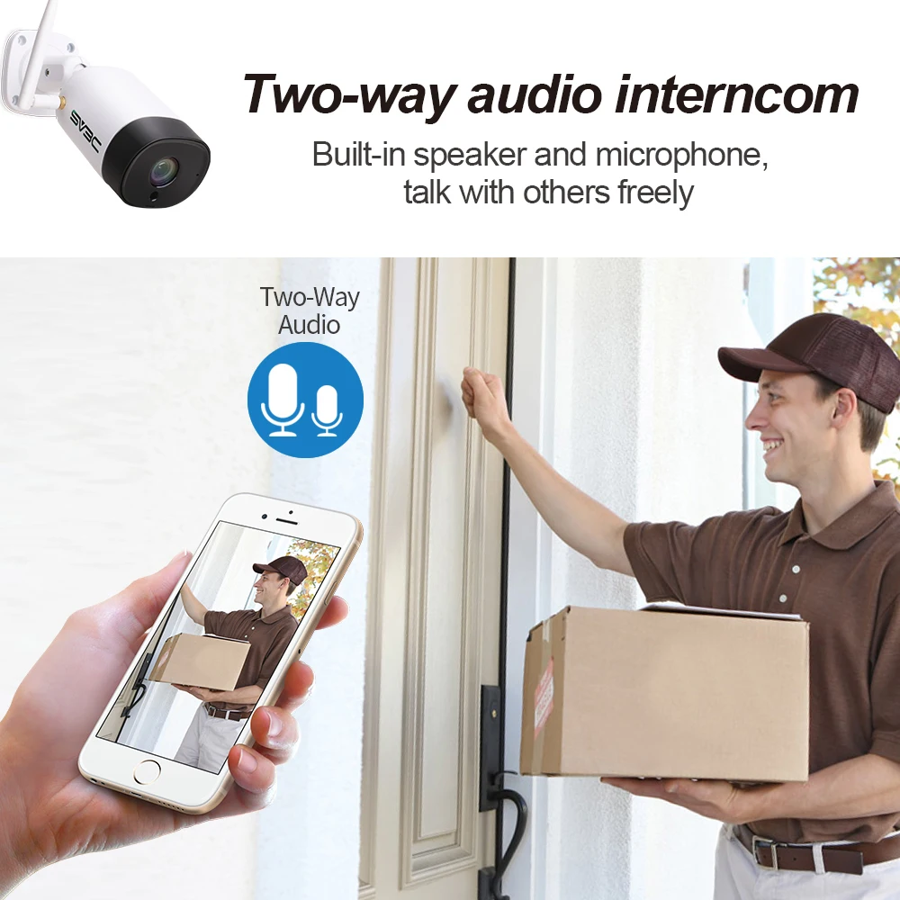 SV3C 1080P/5MP IP Camera IP67 Waterproof Wifi Bullet Outdoor Security Camera with Audio CCTV Wireless Camera