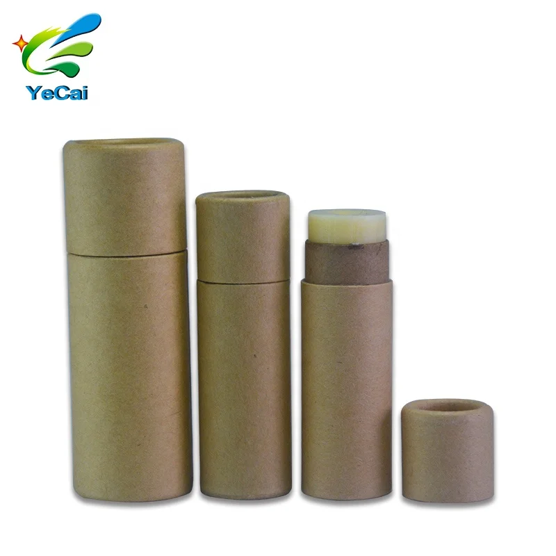 Sample available 0.5oz 1oz 1.5oz 2oz cardboard deodorant tube biodegradable eco push up empty lip balm packaging tube bulk