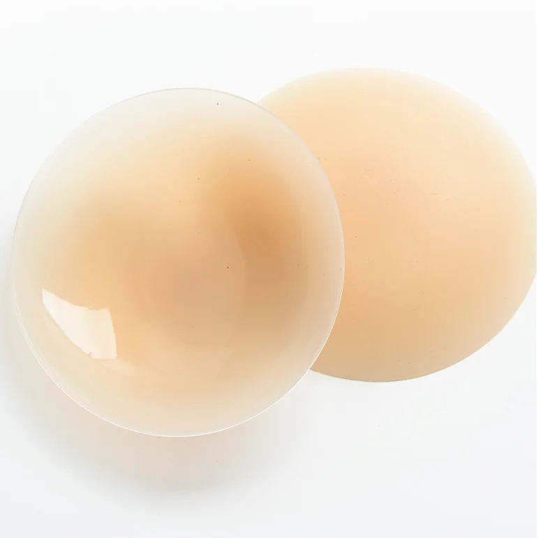 Хит продаж Многоразовые липкие самоклеющиеся однотонные резиновые Бюстгальтеры без бретелек Сексуальные Пирожки Силиконовые тонкие накладки для сосков женщин