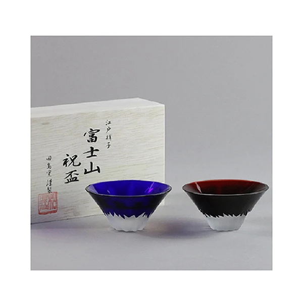 TAJIMA GLASS hand made gift set sake drink glass cup made in JAPAN
