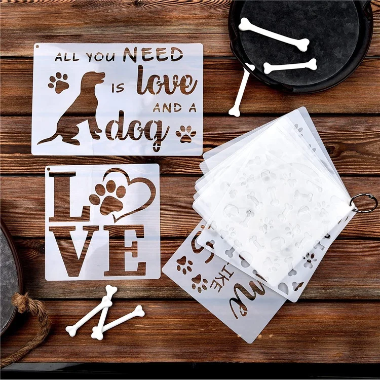 New Design PET Stencils for Wall Painting Wall Stencils for Painting Bag White Customized Cake Item Sets Packing Color Origin