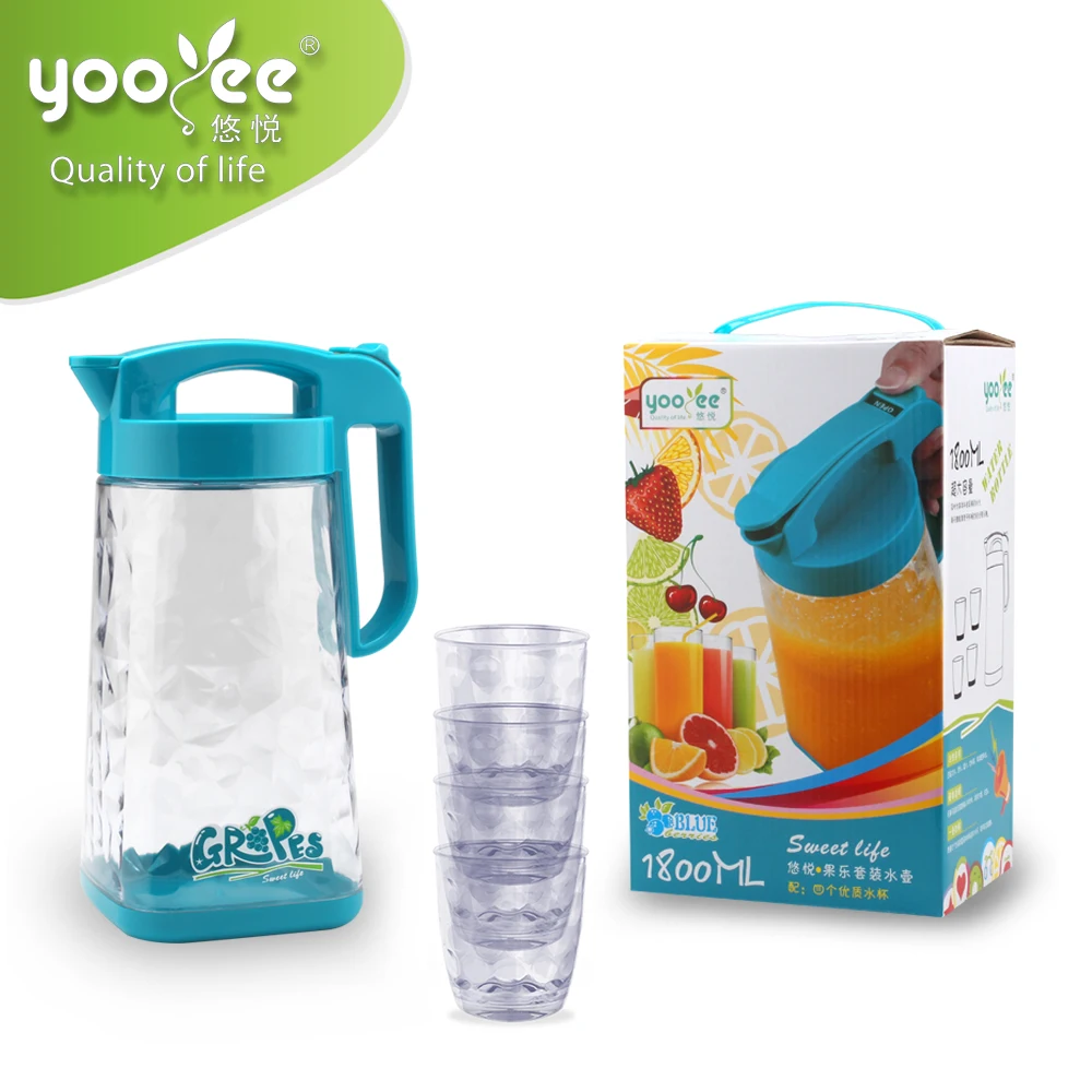 Water Pots Water Cooler Jug Juice Jug & Kettles Plastic Juice Pitcher China with 4cups 4000 Sets 59.5x33x54cm Everyday Support