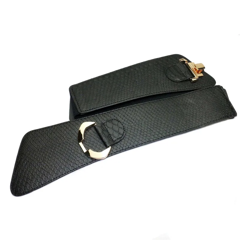 Fashion female alligator prints PU leather shopping belt Popular Alloy buckle elastic Ladies Daily Use belts