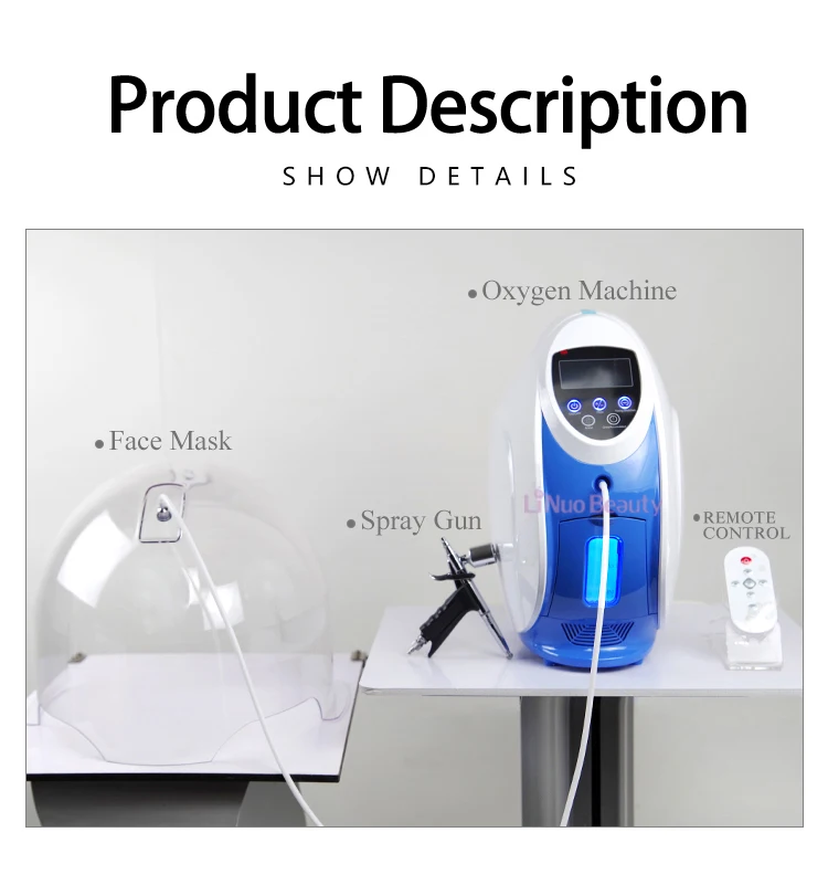 Portable korea O2toderm  oto derm Oxygen therapy Dome machine Oxygen Facial Machine oxygen jet peel