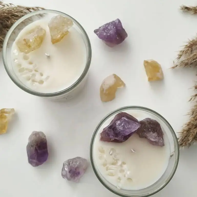 holiday gift customized logo soy scented crystal stone candles/candel luxury