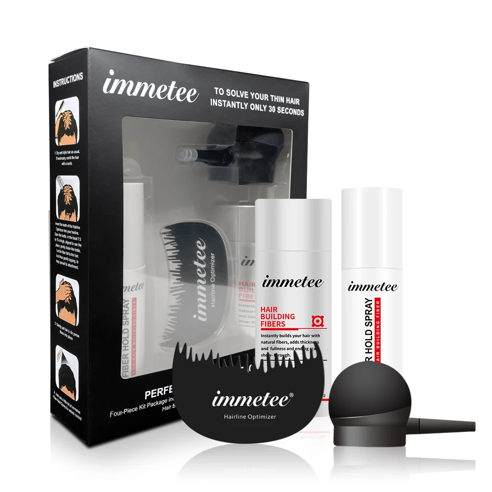 IMMETEE Hair Building Fiber Kit Instant Thickening Keratin Hair Building Fiber Kit