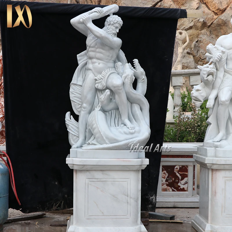 Custom Large Outdoor Garden Decoration Handcarved Famous Roman Augustus Sculpture Life Size White Marble Julius Caesar Statue