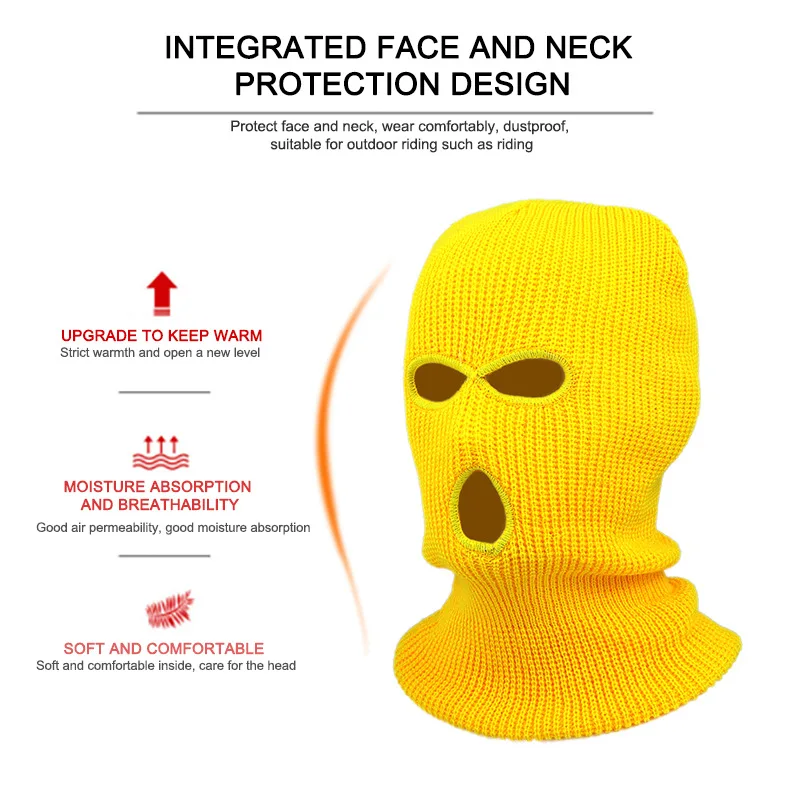 Fashion Hat Three-hole Ski Mask Love Gun Pattern Hat Full Face Mask Warm Ear Protection Riding Hat Balaclava