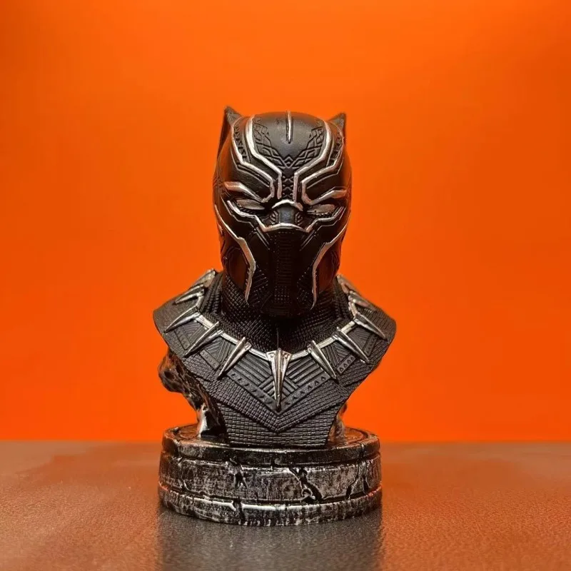10cm Marvels Hero Black-Panther Bust Resin Statue Collection Model Art Sculpture Crafts Action igure