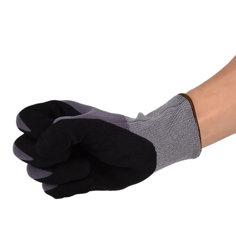 Высококачественные нейлоновые перчатки с нитриловым покрытием из спандекса хорошим сцеплением безопасные EN388 сертифицированные для строительных работ