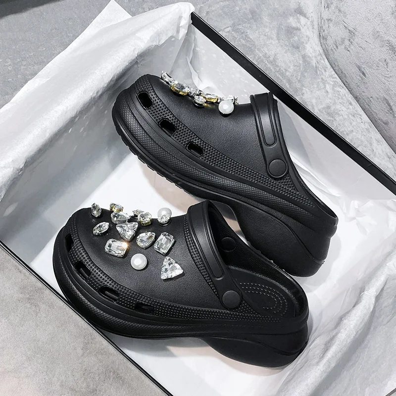 Wholesale Platform Garden Shoes Eva Summer 2021 New Trend Charm Outdoor Rhinestone Clog
