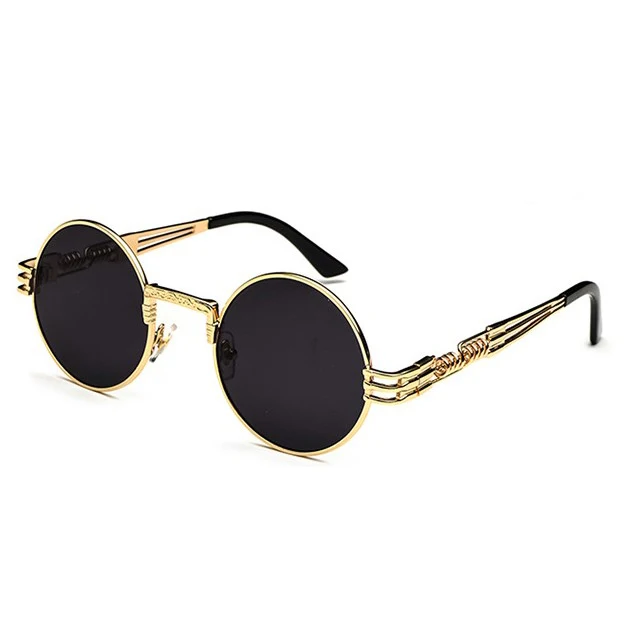 2021 Trend Steampunk Sunglasses Round Designer Metal COATING SUNGLASSES Men Retro CIRCLE SUN GLASSES