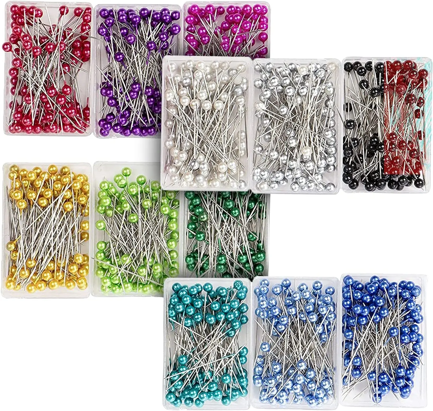 Colored Pearl Glass Head Sewing pins Quilting Pin Dress Maker Pins For Sewing Fabric
