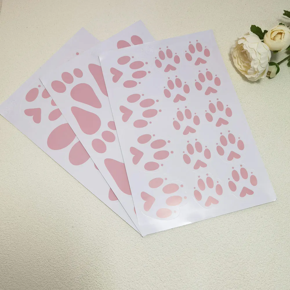 GF 6 Sheets Custom Happy Easter Bunny Feet Decorative Home Floor Bunny Footprint Clings Decals PVC Easter Bunny Paws Stickers