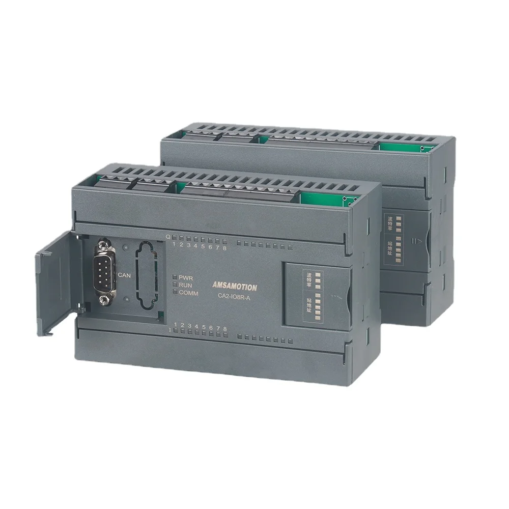 AMSAMOTION CANopen Bus Remote Distributed IO Module Industrial  Analog RS485 for Schneider Delta Xinje PLC Controller