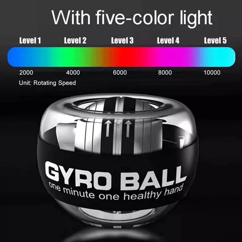 Wholesale Wrist Exerciser Trainer Fitness Equipments Led Gyro Strengthened Power Wrist Ball wrist power gyro ball
