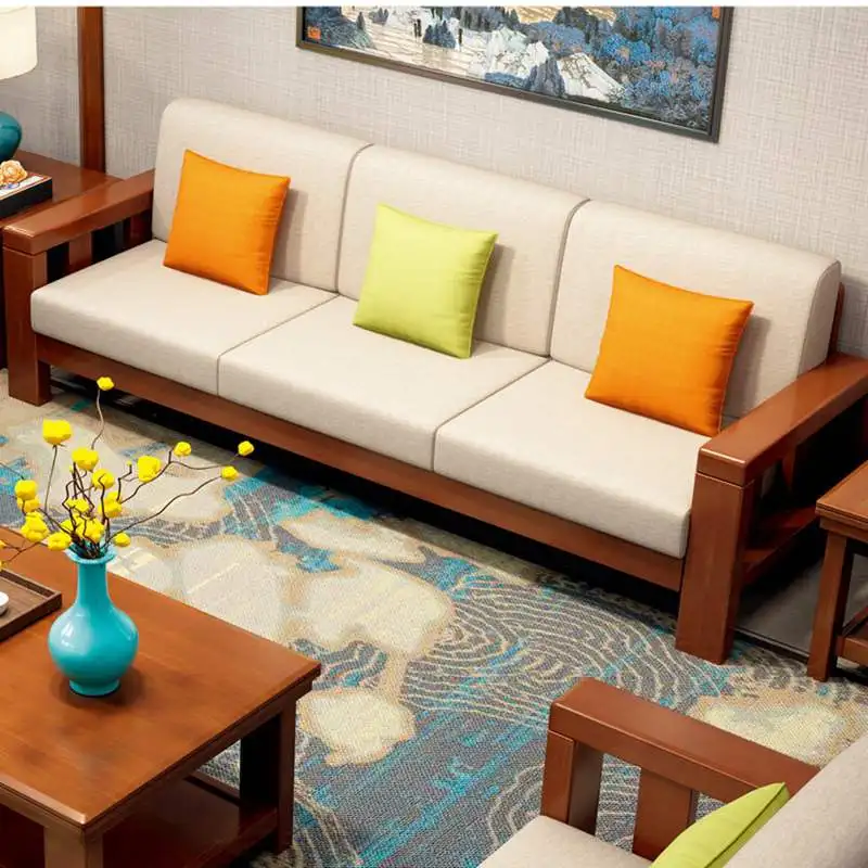 Wooden Frame Fabric Furniture Sectional Living Room Sofas Classical Modern Style Sofa