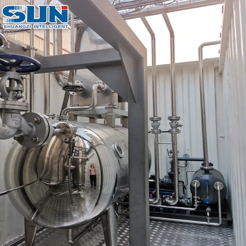 Three Effect Crystallization Evaporator Fungus Falling Film Concentration Equipment