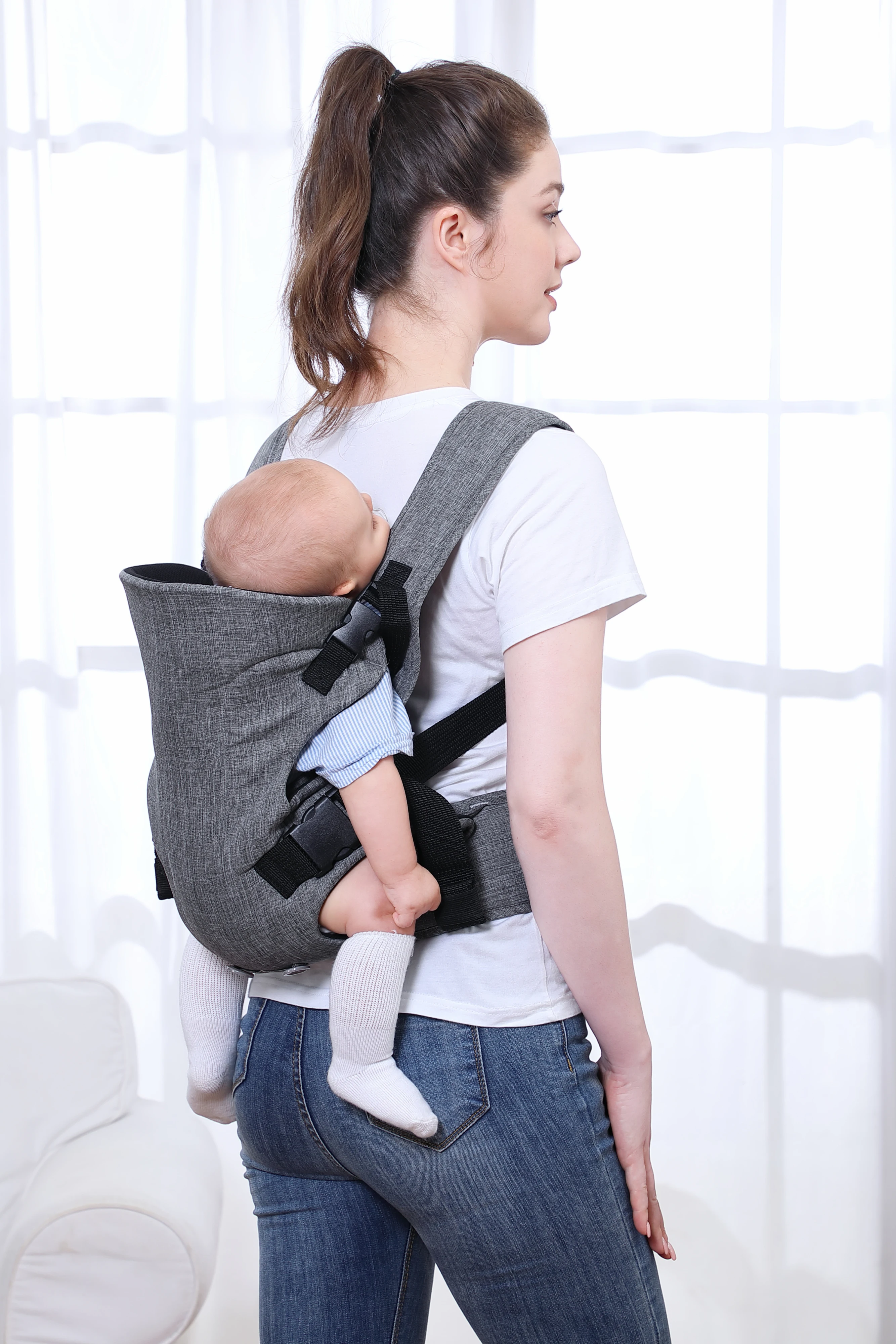 Becute OEM ODM Bareseler weight limited 15 kgs  Ergonomic Easy Wear Soft Comfortable Baby Carrier infant Sling