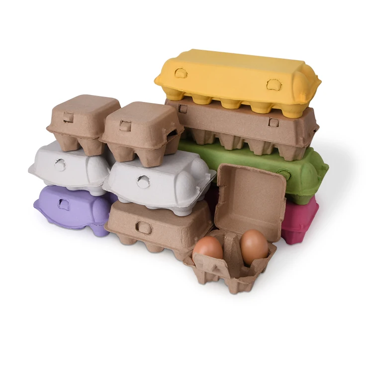 Cheap Price Pulp Quail Eggs Boxes for Sale Food Packing , Egg Packaging Paper Hot Press Egg Shape Lid Accept Bio-degradable Grey