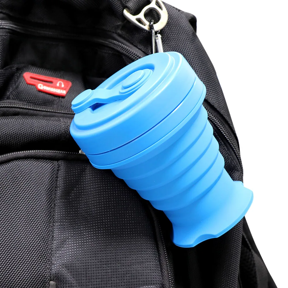 New Product 400ML Wholesale Reusable Silicone Water Mug Outdoor Travel Collapsible Coffee Cup Eco-friendly and Durable Milk Cups