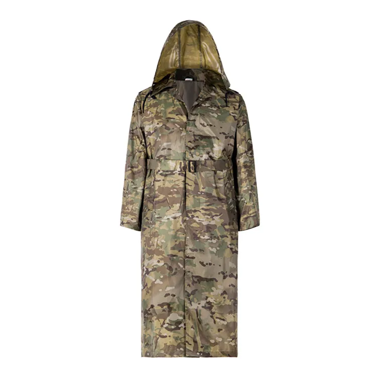 Tactical Waterproof CP Camouflage Plastic Raincoat Durable Poncho Camo Adults Men Rain Poncho