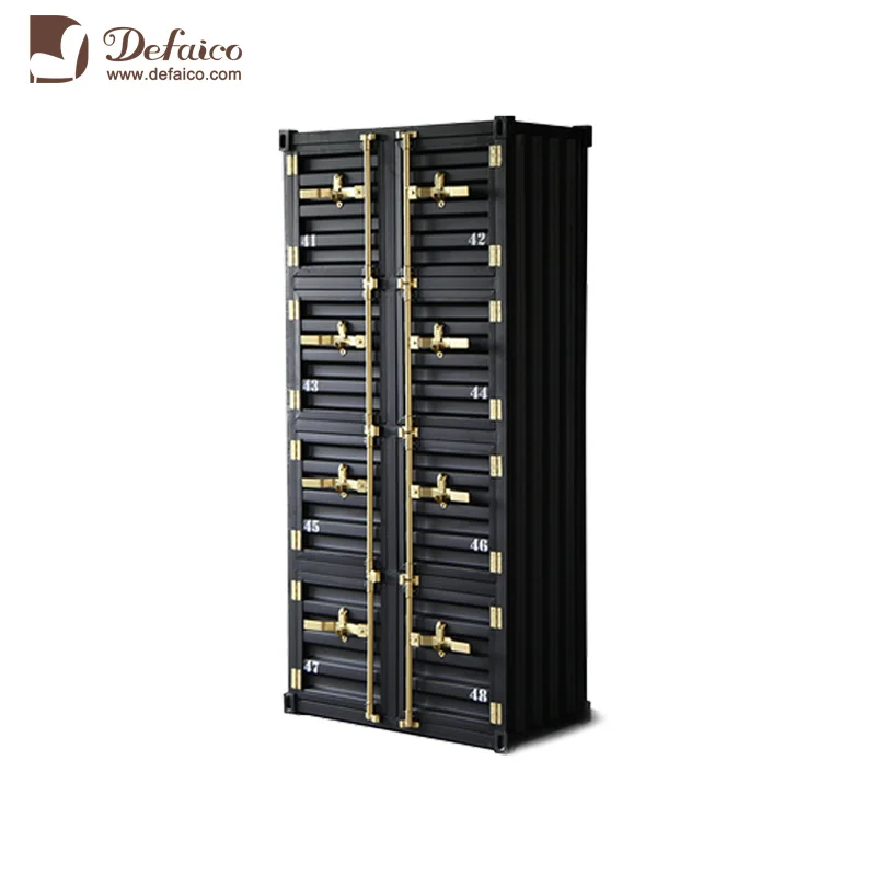 Large High Shipping Container Storage Bookshelf  Iron Board Frame Industrial Vintage Retro With Doors