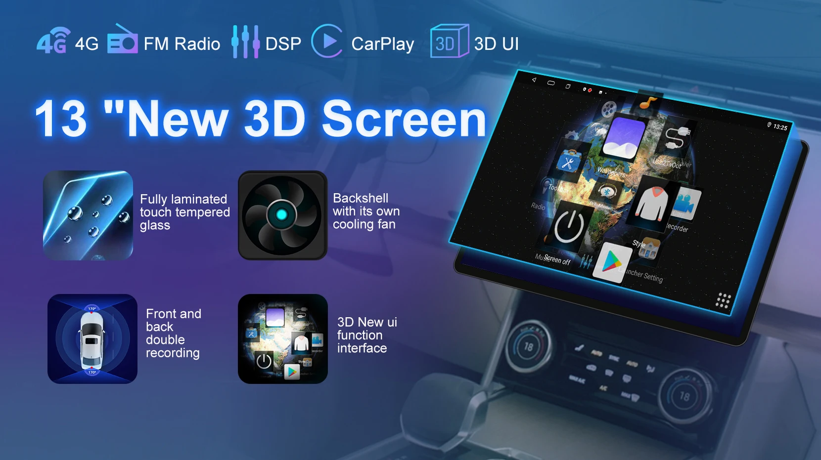 13.3 inch HD multimedia For Holden Colorado Isuzu D-Max Car Radio Player Android GPS Navigation Carplay 4G Video