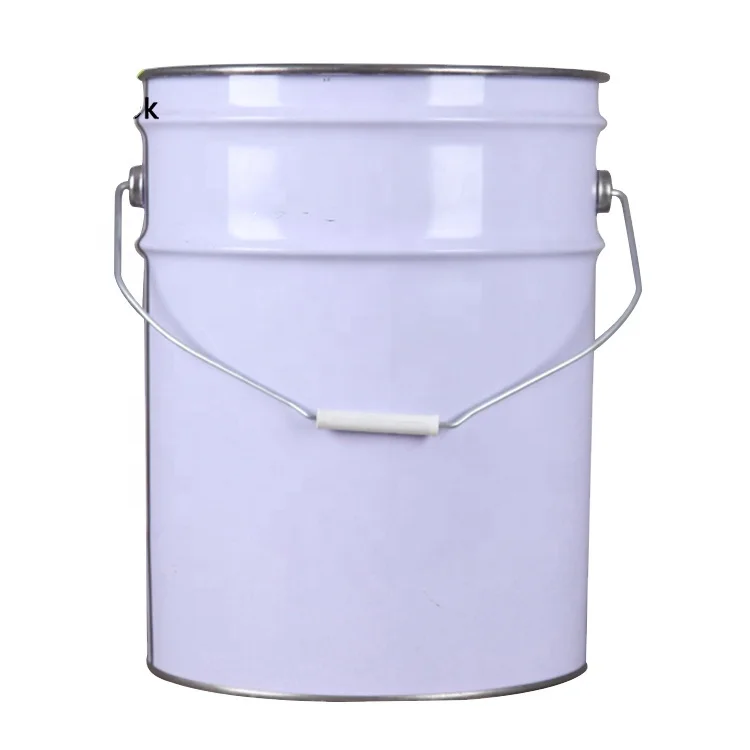 Nestable white empty 5 Gallon Steel Pail stackable durable 26 gauge steel 5 Gallon pails with lid for space saving storage