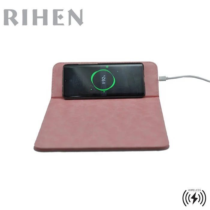 Qi Standard Wireless Charger Mouse pad with Bracket for Mobile Phone