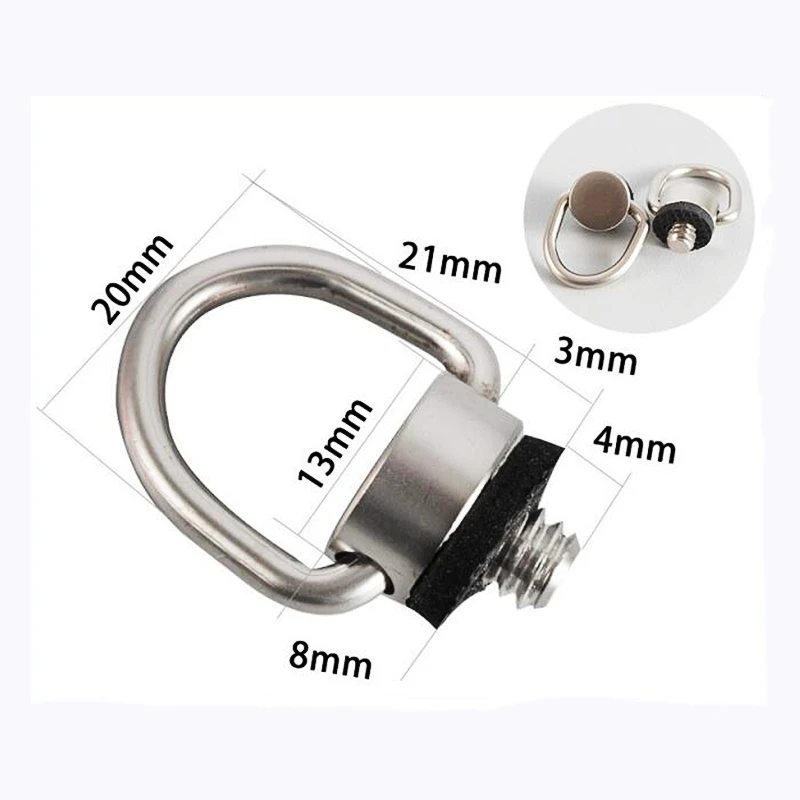 Factory Wholesale 1/4 stainless steel d ring mounting accessory camera quick release screw for DSLR camera
