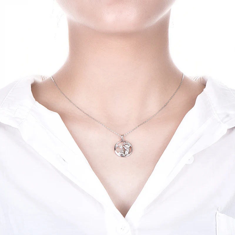 Classic 925 Sterling Silver Pendant Creative Footprint Shape Pendant Friendship Jewelry for Women