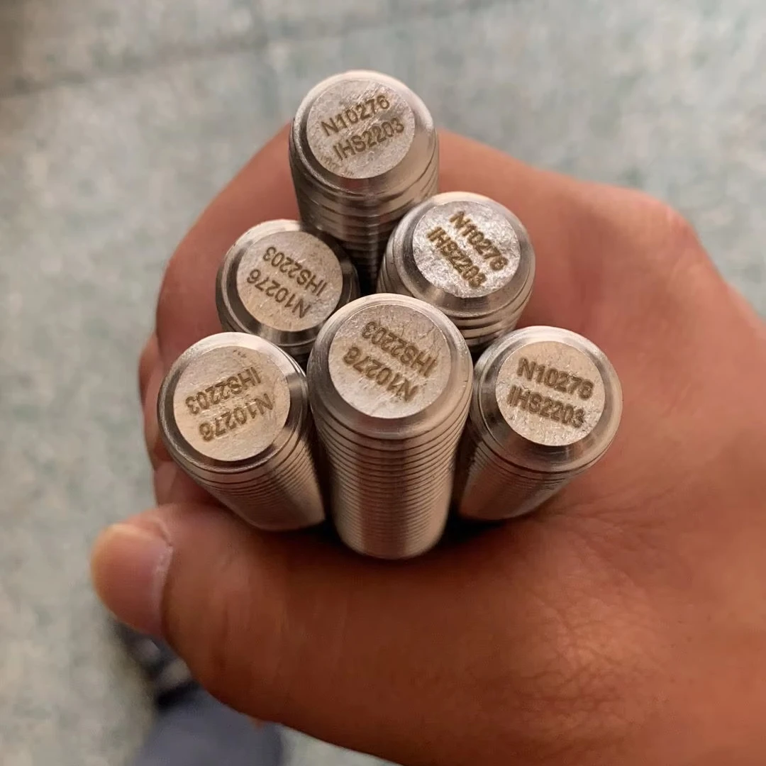 Hastelloy C276 C22 stud bolts with nuts 1/2 3/4 5/8 M8 M10 M12 M24 M27 thread rod stud bolt