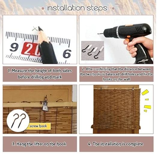 Roll up Reed Shade OutdoorBamboo Blinds Patio Reed Blinds Roman Roller Blinds Reed Curtain with Lifter Porch