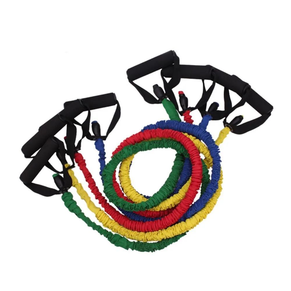 new product customized  multi function  Fitness Exercise Resistance Tube Bands 11pcs Set Gym Equipment Set bandas de resistencia