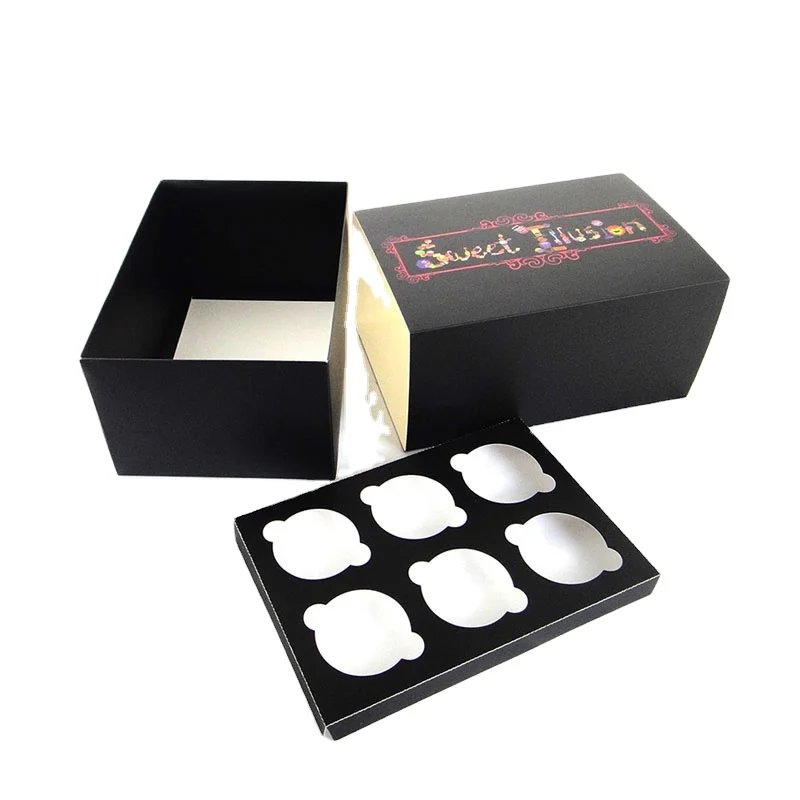 Disposable take away paper cup clear window cake box packaging design with insert  bakery box