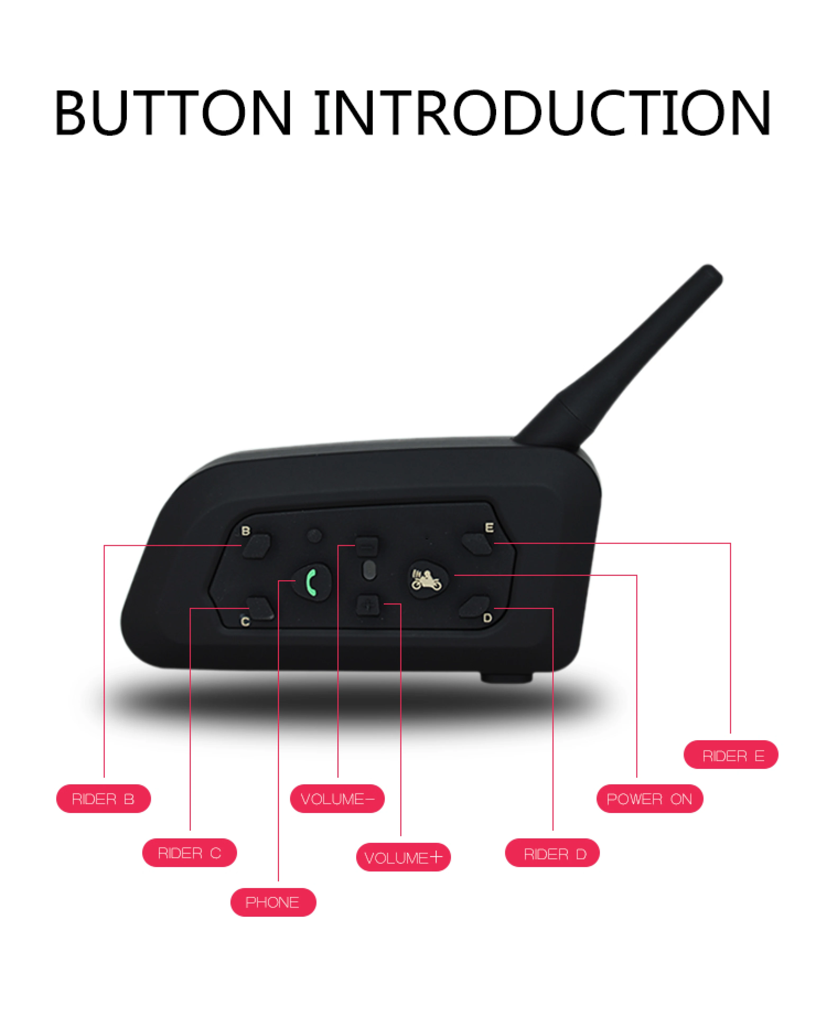 100% Waterproof 6 Riders Helmet Intercom V6-Plus BT5.0 Motorcycle Intercom for Motorcycle Accessories