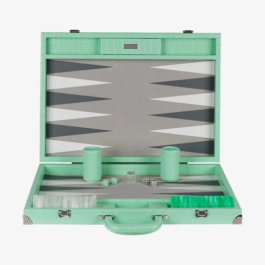 Professinal luxury hand made leather backgammon dice cup set