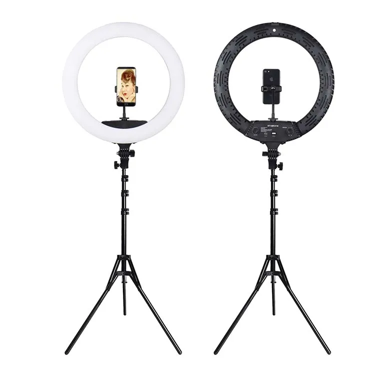 Made in China Factory 18 inch makeup ringlight bi-color large photography led ring light lamp with tripod stand for cell phone